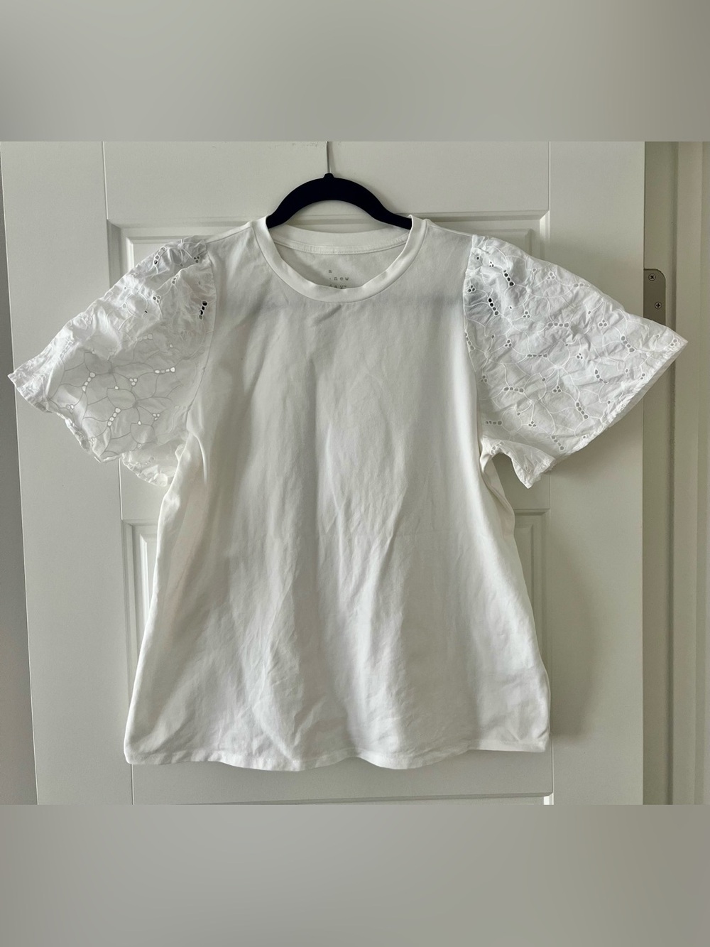 a new day White Eyelet Short Sleeve Tee